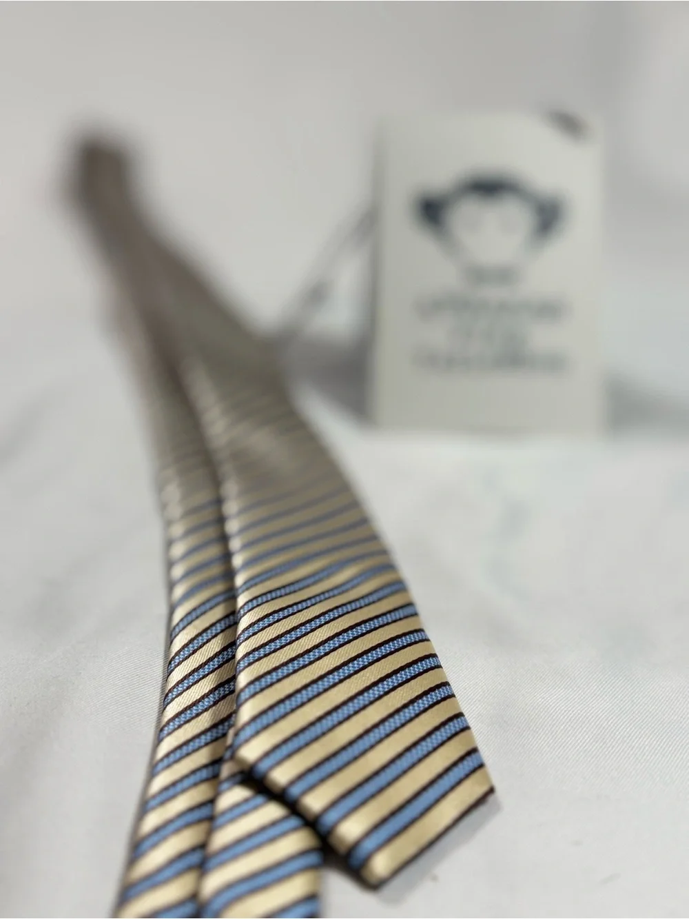 Appaman Navy and Cream Diagonal Stripe Kids Tie